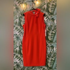 Calvin Klein sleeveless orange dress